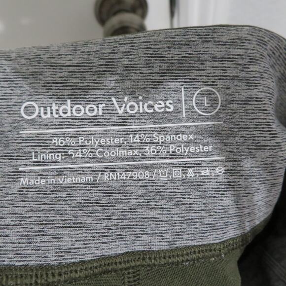 Outdoor Voices Womens Sz L Green Cream Gray 7/8 Springs Legging High Waist - Picture 5 of 5